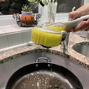 The Original Smiling Sponge Handle Soap Dispensing Handle for Scrub Daddy Sponge (White) Second Generation - Why the Dish Daddy When You Can Get the Original Daddy Handle Soap Dispensing Scrub Daddy Sponge