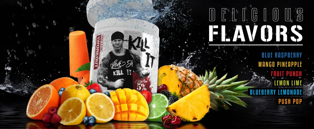 5% Nutrition Rich Piana Kill It Pre Workout Powder - Mango Pineapple - 30 Serve - 13.23 Oz. - Kill It Flavors
