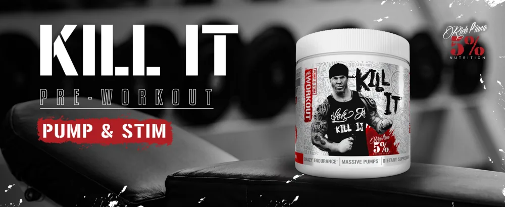 5% Nutrition Rich Piana Kill It Pre Workout Powder - Mango Pineapple - 30 Serve - 13.23 Oz. - Kill It Header