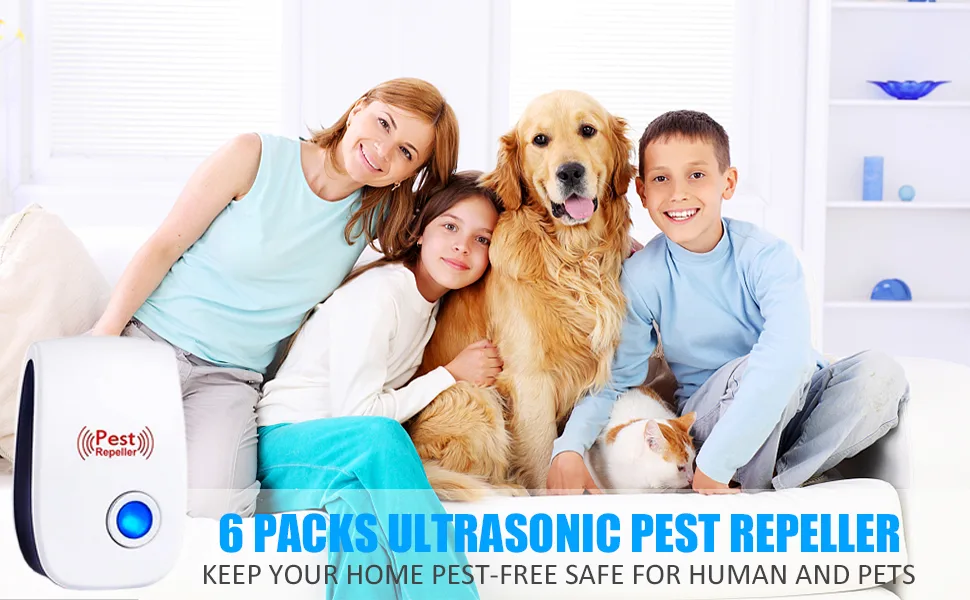 Utrasonic Pest Repeller 6 Pack Pest Control Repellent Indoor for Mosquito,Mice,Roach,Spider,Insects,Rat,Flea - product information 1