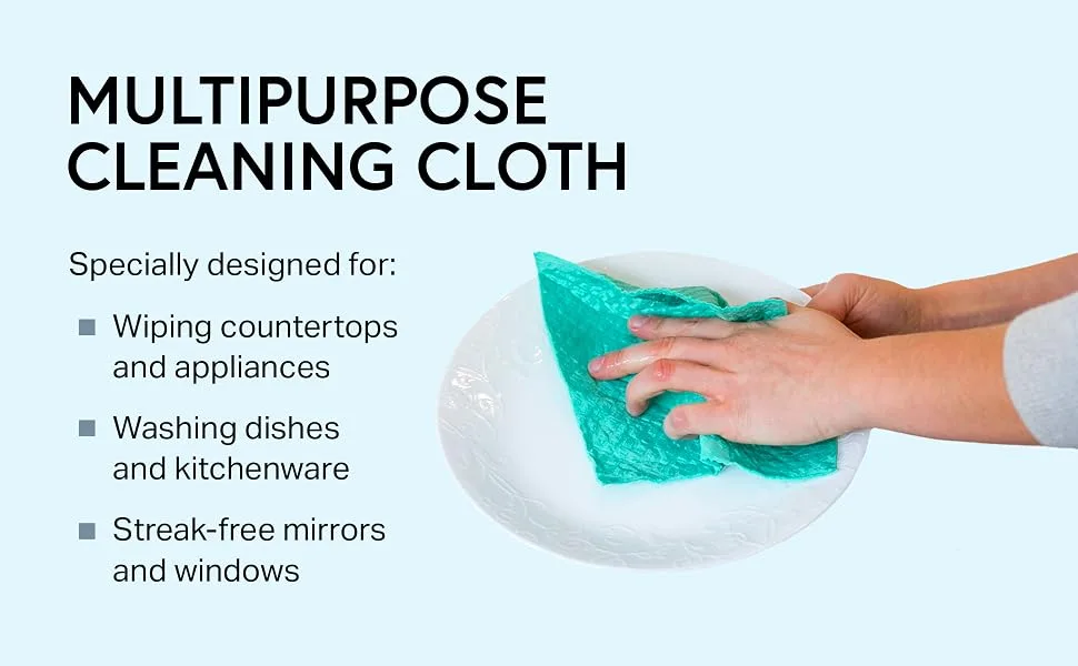 Swedish Wholesale Swedish Dish Cloths for Kitchen- 10 Pack Reusable Paper Towels for Counters & Dishes - Eco Friendly Cellulose Sponge Cloth - Assorted Assorted - Reusable Cleaning Cloths - Cleaning cloth