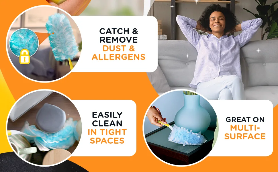 Swiffer 180 Dusters, Ceiling Fan Duster, Multi Surface Refills with Gain Scent, 18 Count - Great on Multi-Surface