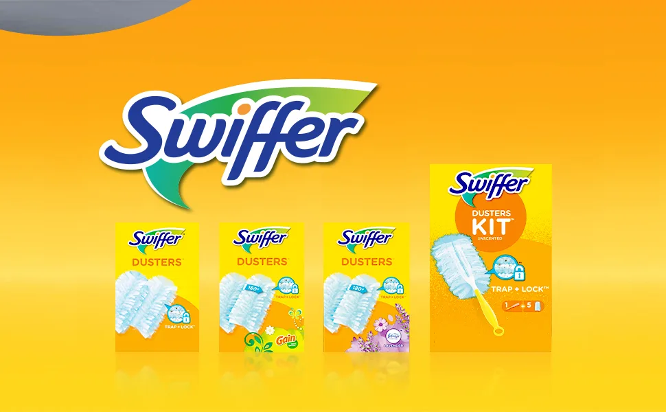 Swiffer 180 Dusters, Ceiling Fan Duster, Multi Surface Refills with Gain Scent, 18 Count - Swiffer Duster Lineup