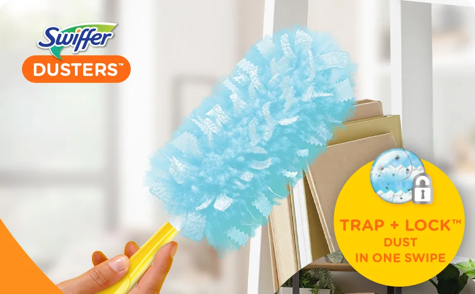Swiffer 180 Dusters, Ceiling Fan Duster, Multi Surface Refills with Gain Scent, 18 Count - Trap + Lock Dust in one Swipe