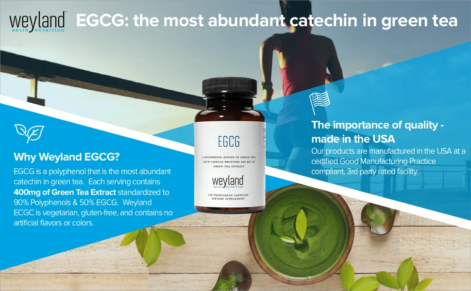 Weyland: EGCG from Green Tea Extract, 400 mg (100 Vegetarian Capsules) - egcg green tea