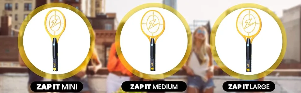 Zap It! Electric Fly Swatter Racket & Mosquito Zapper - High Duty 4,000 Volt Electric Bug Zapper Racket - Fly Killer USB Rechargeable Fly Zapper Indoor Safe - Medium Medium Yellow - product information 2