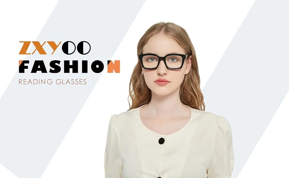 ZXYOO 3 Pack Oversize Square Design Reading Glasses for Women, Blue Light Blocking Reader Black&leopard&transparent 2.5 x - Readers