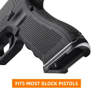 AGGXPF Anodized Aluminum Flared and Enhanced Base for 19/23/32/38-Gen 3/4(Black) - for Glock 19/23/32/38- Gen 3/4