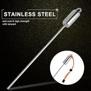 Alomejor Lobster Stick Scuba Diving Underwater Pointer Stick Rod Lanyard Strap Stainless Steel Diving Noise Maker Orange - product information 21
