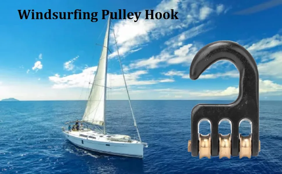 Windsurf Rigging Pulley Hook 3 Roller Wheel Rigging Pulley Hook Strong Havy Duty Aluminium Alloy Surf Accessory - product information 13