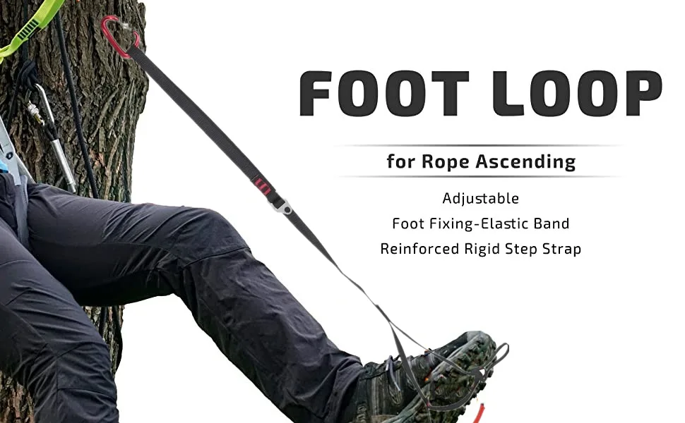 Alomejor Climbing Ascender Adjustable Sling Foot Loop Ascender Webbing Sling Outdoor Mountaineering Rock Climbing Expedition Caving Rescue Aerial Work - product information 13