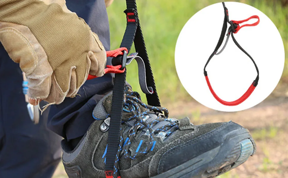 Alomejor Climbing Ascender Adjustable Sling Foot Loop Ascender Webbing Sling Outdoor Mountaineering Rock Climbing Expedition Caving Rescue Aerial Work - product information 15