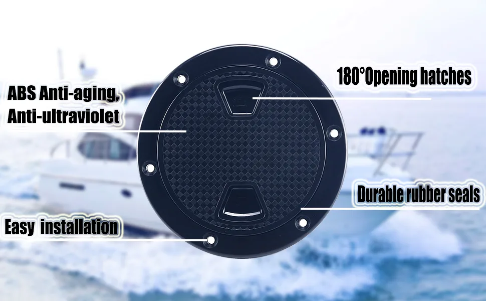 Amarine Made 6" Boat Hatch Deck Plate Boat Round Non Slip Inspection Hatch with Detachable Cover 198mm - product information 3