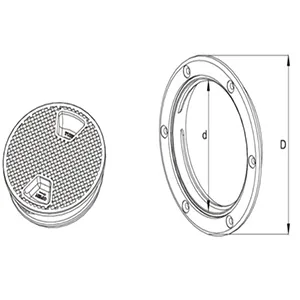 Amarine Made 6" Boat Hatch Deck Plate Boat Round Non Slip Inspection Hatch with Detachable Cover 198mm - product information 4
