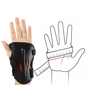 Andux Ski Gloves Extended Wrist Palms Protection Roller Skating Hard Gauntlets Adjustable HXHW-04 X-Large - 1234