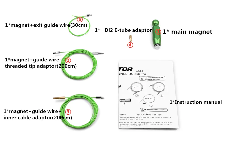 BESNIN Internal Cable Routing kit Bicycle Internal Cable Routing Tool Cycling Bike Internal Cable Routing Tool for Bicycle Frame Put Out Inner Wire ONLY Internal Cable Routing kit - internal cable routing kit