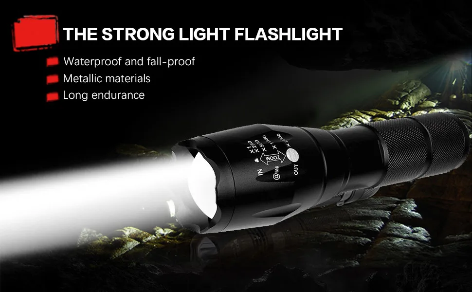 2 Pack Tactical Flashlights Torch, Military Grade 5 Modes 3000 High Lumens Led Waterproof Handheld Flashlight for Camping Biking Hiking Outdoor Home Emergency - product information 1
