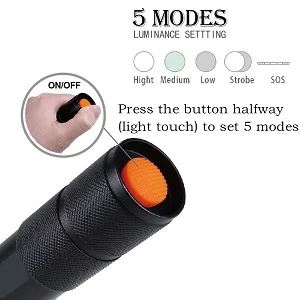 2 Pack Tactical Flashlights Torch, Military Grade 5 Modes 3000 High Lumens Led Waterproof Handheld Flashlight for Camping Biking Hiking Outdoor Home Emergency - product information 3