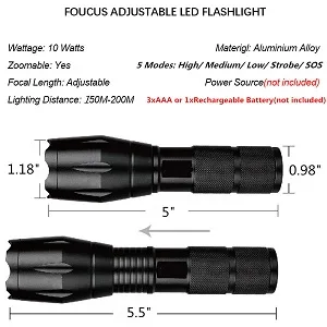 2 Pack Tactical Flashlights Torch, Military Grade 5 Modes 3000 High Lumens Led Waterproof Handheld Flashlight for Camping Biking Hiking Outdoor Home Emergency - product information 4