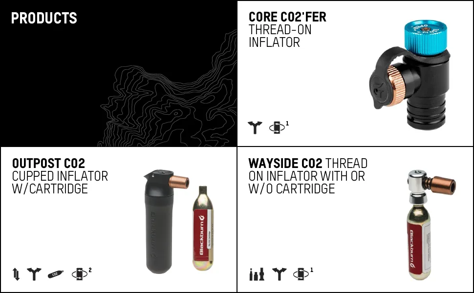 Blackburn CO2 Thread-On Bike Inflator Black Wayside - co2 inflators