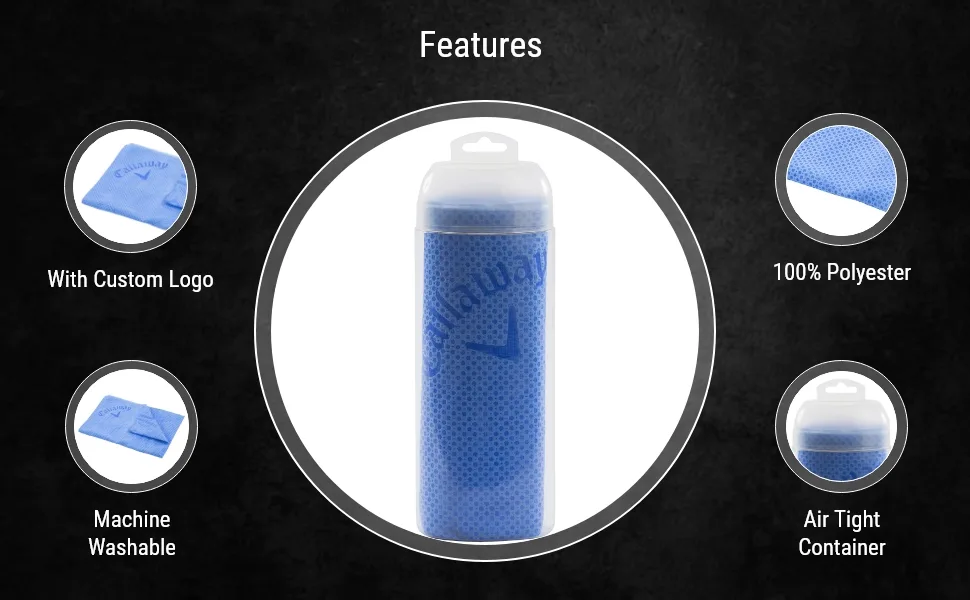 Callaway Golf Cooling Towel, Blue - features