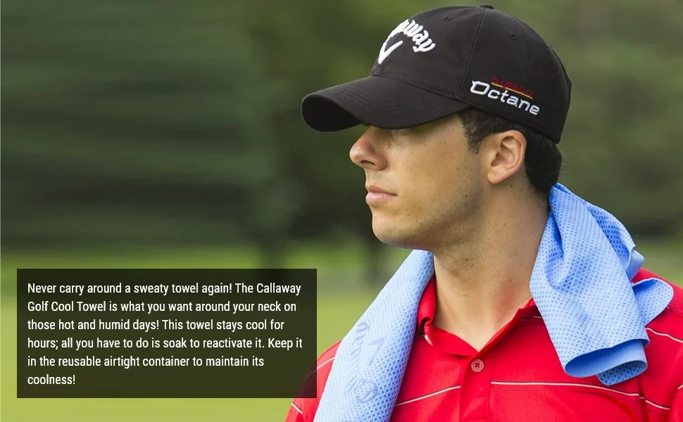 Callaway Golf Cooling Towel, Blue - sweaty towel