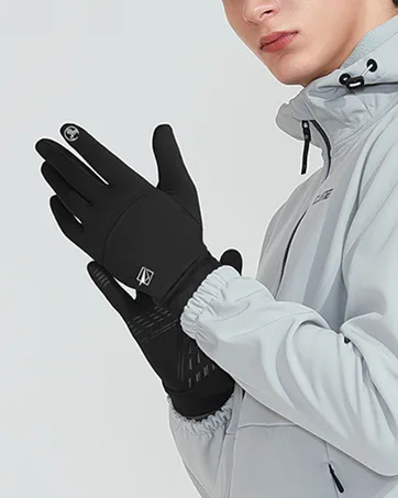 Cevapro Winter Gloves Touch Screen Gloves Cold Weather Warm Gloves for Hiking Running Cycling Climbing Black-A Large - thin glove