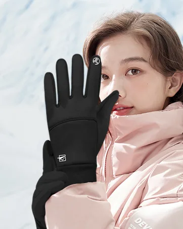 Cevapro Winter Gloves Touch Screen Gloves Cold Weather Warm Gloves for Hiking Running Cycling Climbing Black-A Large - winter gloves