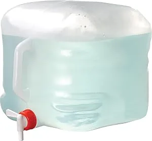 Coghlan's Collapsible Water Container, 5-Gallon, Clear White, 11" x 11" x 12" - water, storage, emergency, spigot, poly, food, BPA Free, collapsible, handle, molded, Coghlan