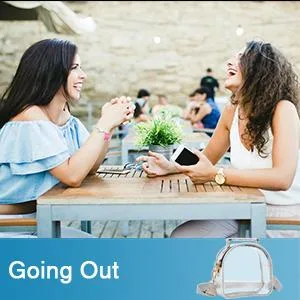 COROMAY Clear Purse for Women, Clear Bag Stadium Approved, See Through Clear Handbag Black - clear purse