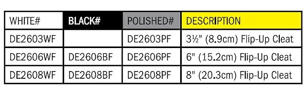 Dock Edge + Almag 35 Flip-Up Dock Cleat, 6-Inch, White - flip up cleats