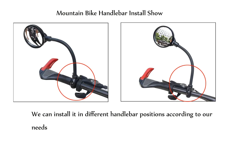 Bike Mirror Rotatable And Adjustable Wide Angle Rear View Shockproof Convex Mirror Universal For Bike Bicycle - MOUNTAIN BIKE HANDLEBAR SHOW