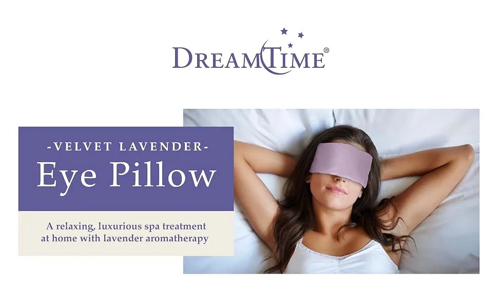 DreamTime Inner Peace Eye Pillow, Aromatherapy Lavender, Relaxation Mask for Yoga, Meditation, and Sleep, Lavender Velvet, Pack of 1 - Velvet Lavender Eye Pillow, Dreamtime, Relaxing, Aromatherapy