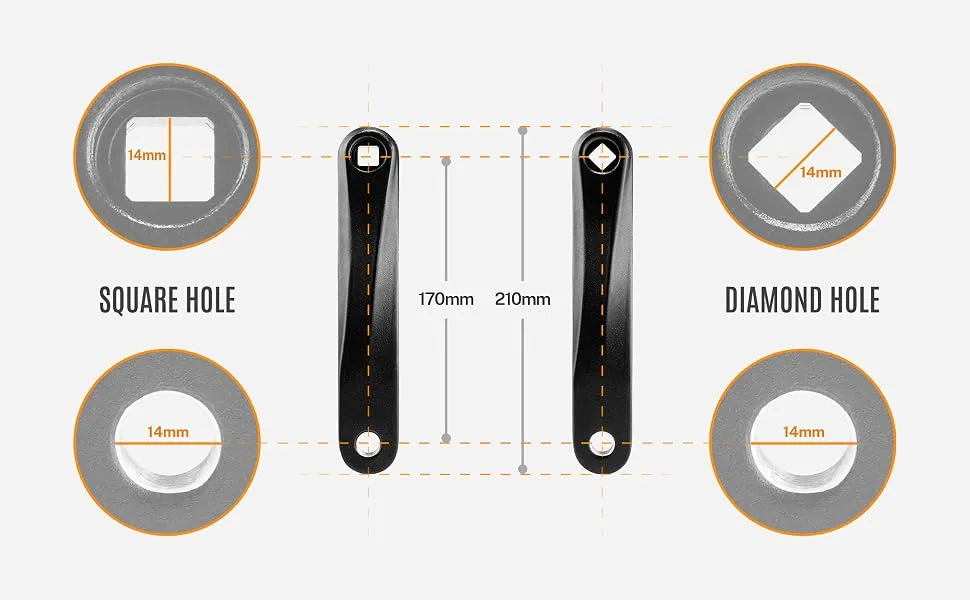 Epessa Crank Arm Left Available in Diamond Hole and Square Hole,170mm Diamand Interface - Crank Arm Left