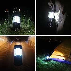 Everyday Essentials Ultra Bright LED Collapsible Water Resistant Camping Lantern Flashlights Black 2-Count - product information 2