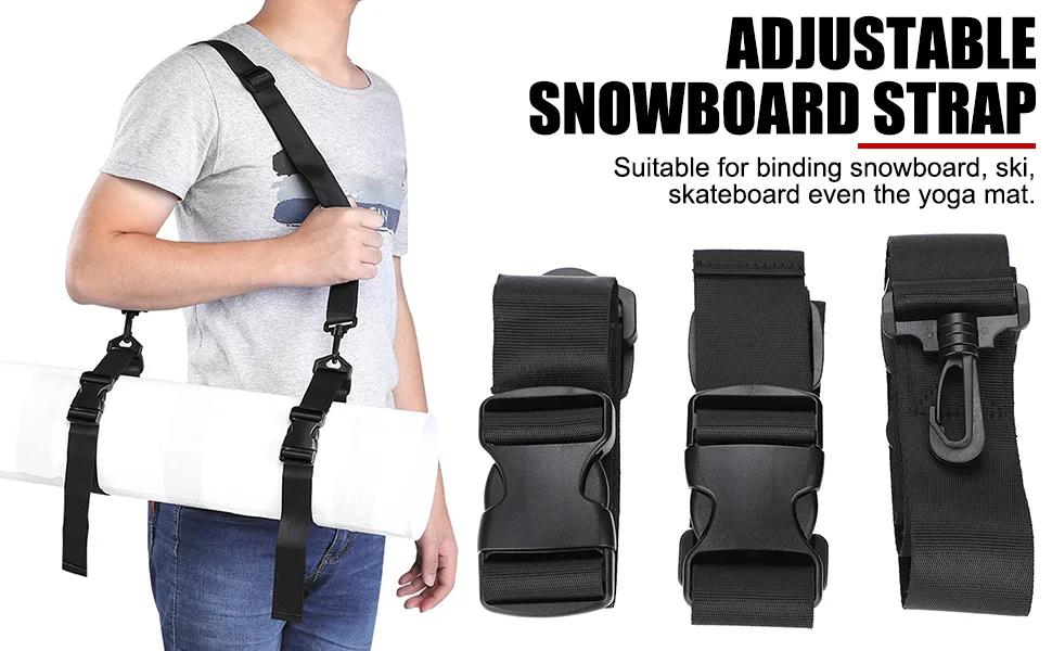 EVTSCAN Shoulder Strap Snowboard Carry Strap Bindings for Snowboard Ski Skateboard and Yoga Mat - Shoulder Strap Snowboard
