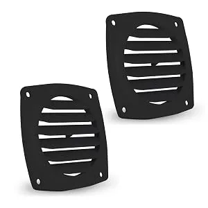 Five Oceans Air Louvered Flush Thru Vent, 3" White/Black Black (Pair) - five oceans, partsam, pactrade, attwood, fortress, seachoice, seadog