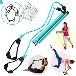 Flexies Pilates Bar Workout Cards - 58 Exercise Cards with Pilates Stick Work Out Postures, Instructions & Breathing Tips | Free Ring & Dry-Erase Marker to Create Your Customize Workout Planner chart - multi function pilates bar multi functional pilates barre stretched fusion pilates stick bar dvd