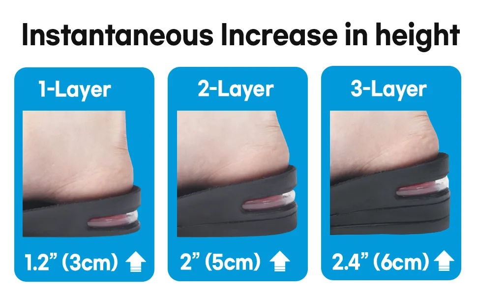 FOOTINSOLE.COM Height Increase Shoe Insoeles with Air Cushion (2 Layers (2" UP), (Men's 7-11)) - iaksub2