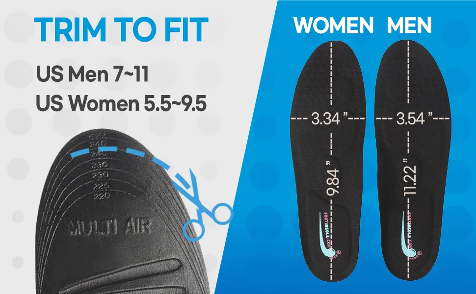 FOOTINSOLE.COM Height Increase Shoe Insoeles with Air Cushion (2 Layers (2" UP), (Men's 7-11)) - iaksub6