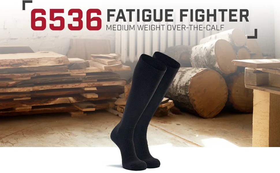 FoxRiver Fatigue Fighter Medium-Weight Work Over-The-Calf Socks Large Black - 6536_2