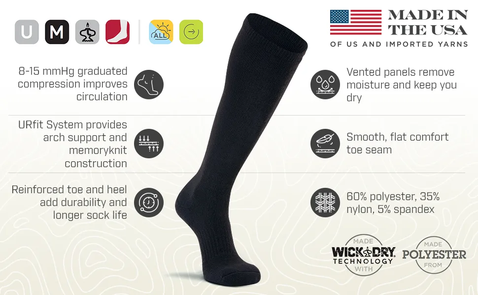 FoxRiver Fatigue Fighter Medium-Weight Work Over-The-Calf Socks Large Black - 6536_4