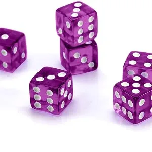 Harbor Loot Blue Dice Shaker Cup Complete with Matching Dice Set of Six Blue Translucent Dice - Purple Dice