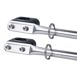 2pcs 316 Stainless Steel Flag Pole, Rail Mount Boat Pulpit Staff (7/8" - 1 1/4 ") for marine boat yacht - detail