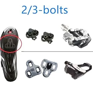 Inkesky Bike Cleats Compatible with Peloton/Stages/Look Delta - 9 Degree Float - Anti Slip - for Exercise & Spin Cycling 1 Pair - 2/3-bolts system