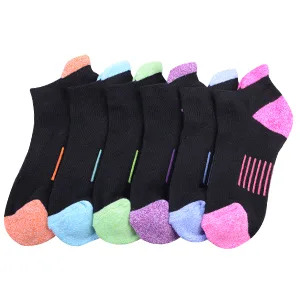 JOYNE Womens Ankle Athletic Low Cut Tab Socks Cushioned Running Sports 6 Pack Grey-6 Pairs - Black women socks
