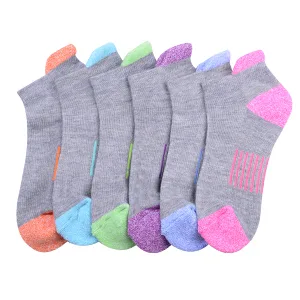 JOYNE Womens Ankle Athletic Low Cut Tab Socks Cushioned Running Sports 6 Pack Grey-6 Pairs - Light Grey Women Socks
