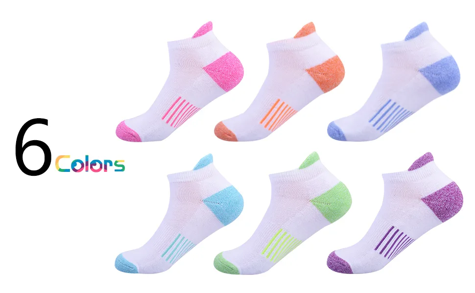JOYNE Womens Ankle Athletic Low Cut Tab Socks Cushioned Running Sports 6 Pack Grey-6 Pairs - White