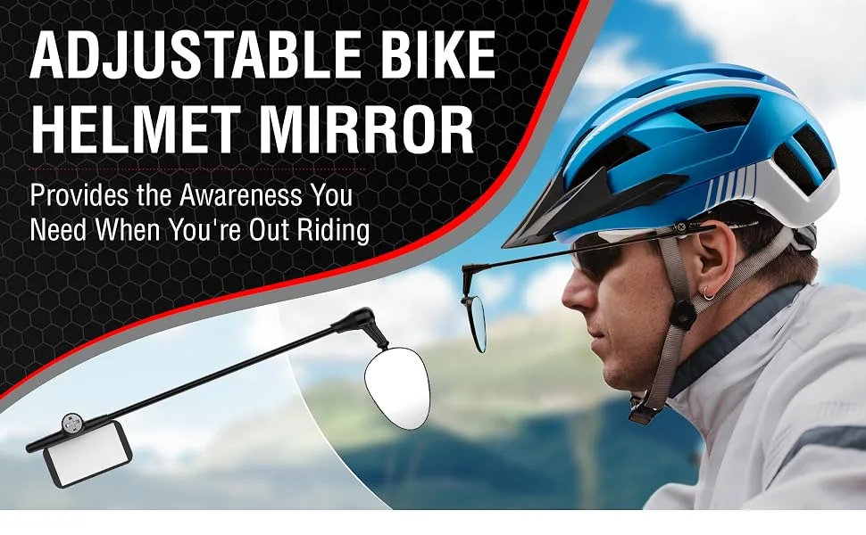 Life On Bicycle 360 Degree Adjustable Rearview Bicycle Helmet Mirror (1) - Adjustable Bike Helmet Mirror Provides the Awareness You Need When You