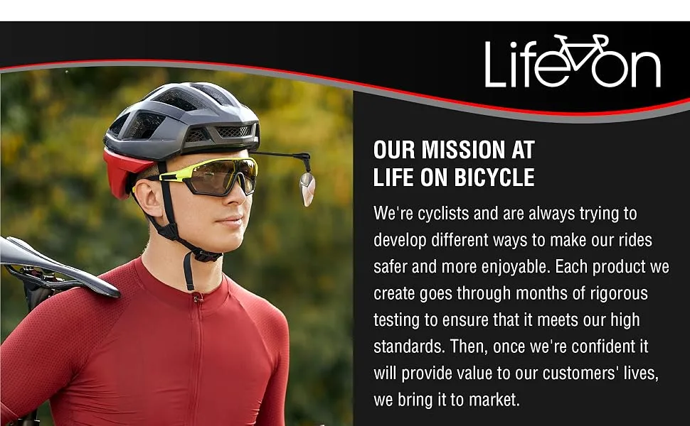 Life On Bicycle 360 Degree Adjustable Rearview Bicycle Helmet Mirror (1) - Our Mission at Life On Bicycle